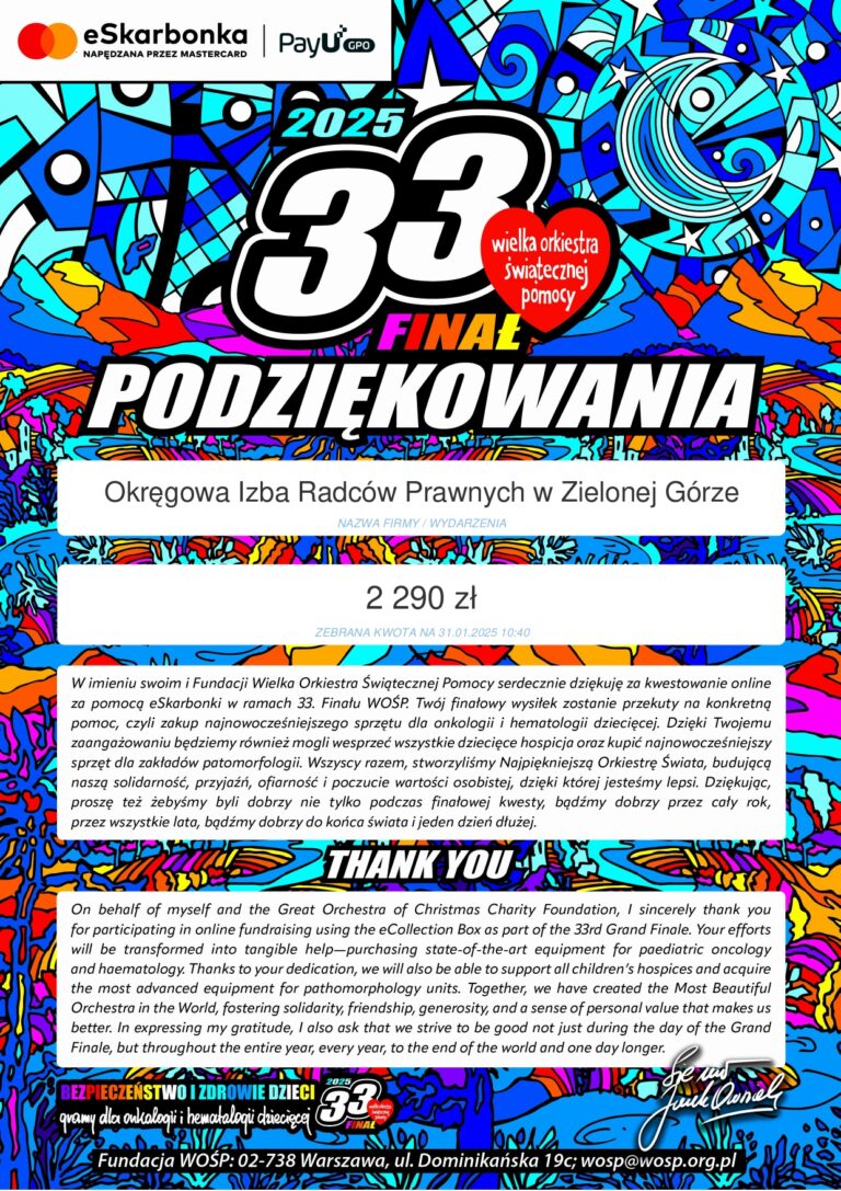 PODZIĘKOWANIA WOŚP