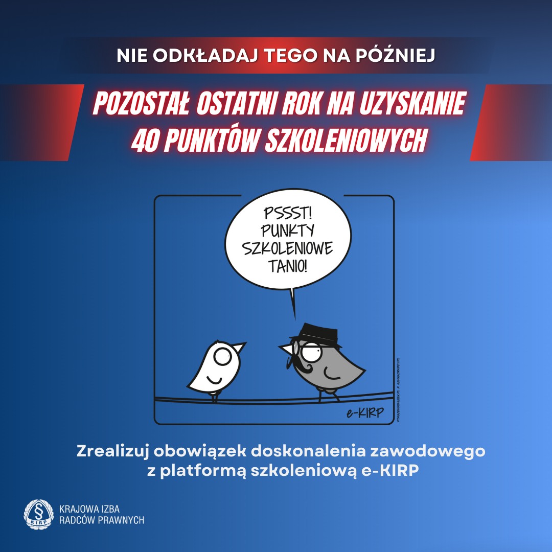 40 punktów szkoleniowych – pozostał ostatni rok realizacji obowiązku doskonalenia zawodowego